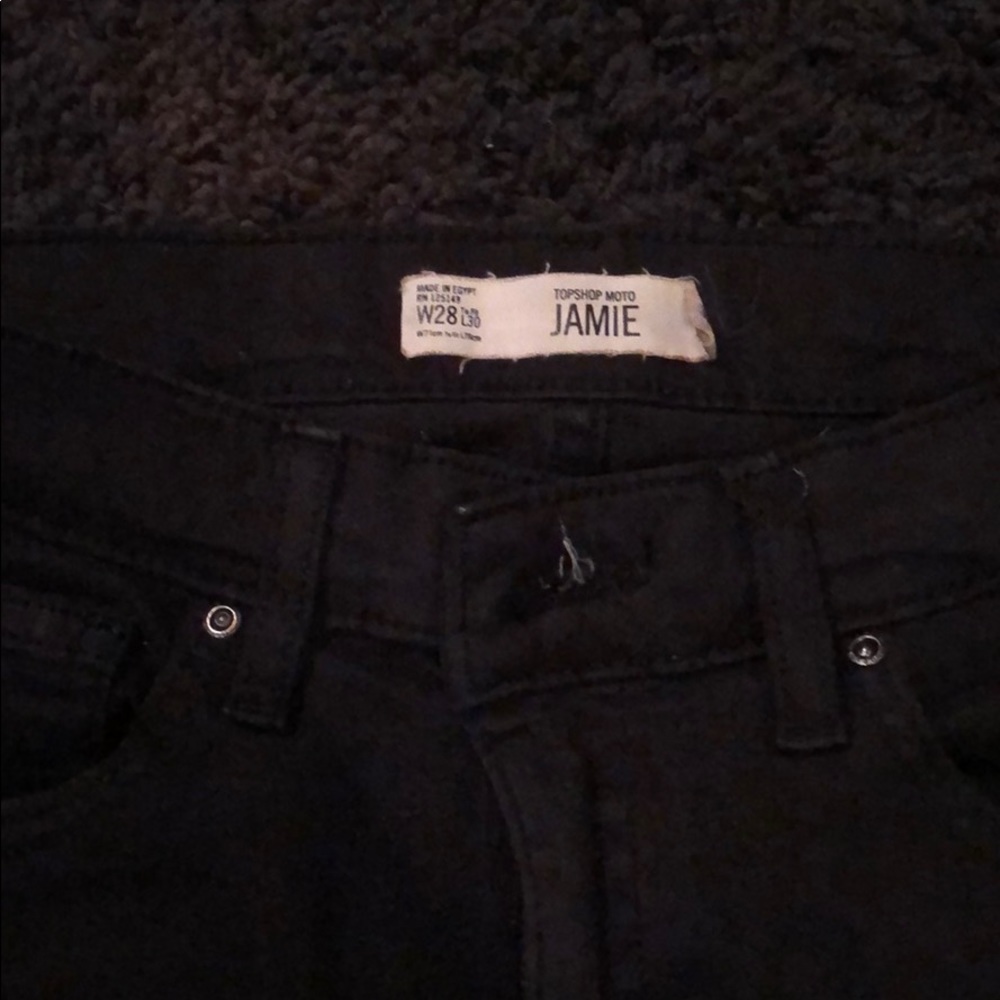 Black top shop jeans